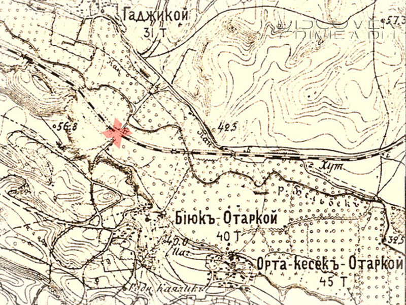 Мосты Бельбека на старой карте верстовке 1870 годов