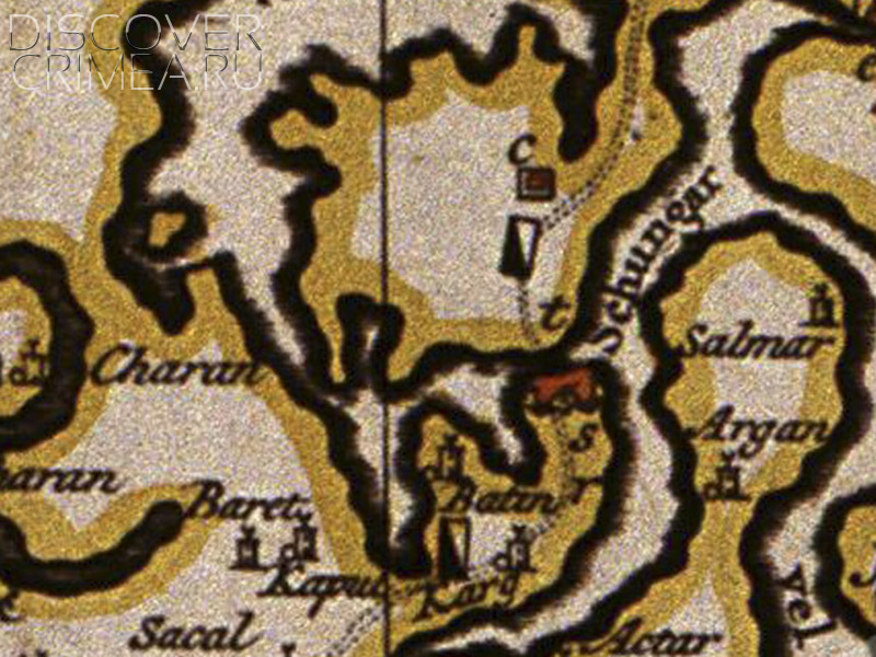 Участок карты «Verus Chersonesi-Tauricae seu Crimex Conspectus» 1737 года