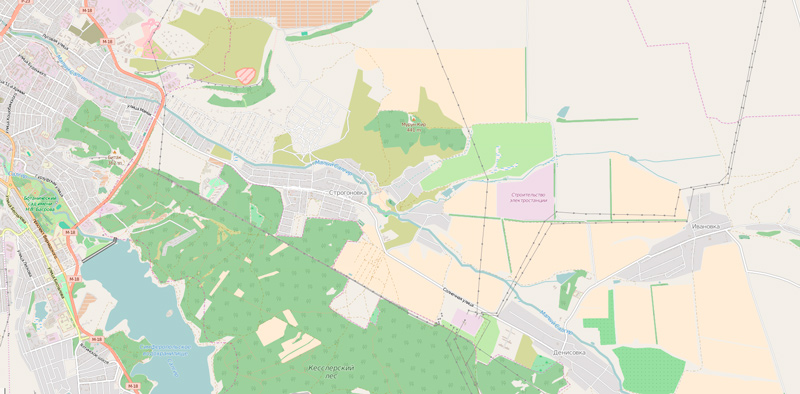 Строгоновка в Симферопольском районе Крыма. Современная карта 